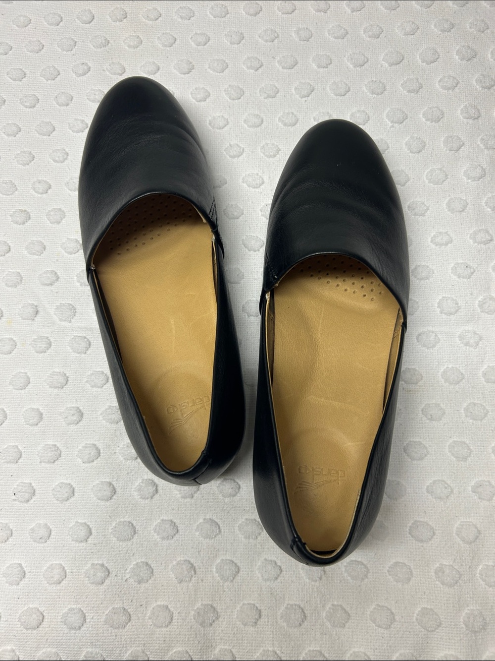 dansko Classic Black Leather Women's Slip-On Loafers